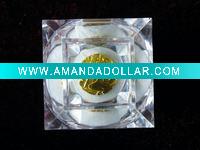 gold plated brass badge with acrylic box