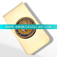 Wholesale Brass Money Clip with Badge