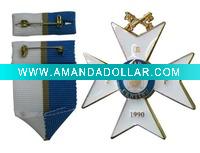 ribbon and metal medal