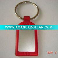 Wholesale Zinc alloy with red PVC metal keychain