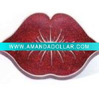 glitter colored pins & buttons, handicrafts, custom crafts and gifts -sexy lip