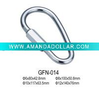 Wholesale Different sizes D-shape Silver Gift Steel Carabiner Hook with Nut