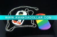 Wholesale Screen printed Silicone Dog tag Necklace