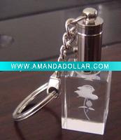 Wholesale LED Crystal Ring Keychain