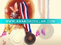 Souvenir metal medal with ribbon