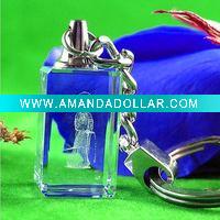 Wholesale 3d Laser Crystal Key Chain