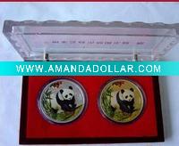 Wholesale Panda series collection Coins with plastic gift box