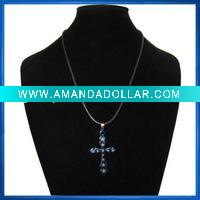 Wholesale Fashion Blue Cross Necklace