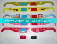 Wholesale red blue/cyan paper 3D glasses