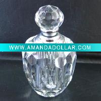 Transparent crystal perfume bottles
