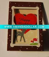 Wholesale Red leaves Hot Sale stereo Greeting Card
