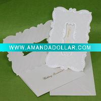 Wholesale wedding card with a cute window and pretty patterns-W048