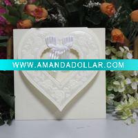 Wholesale wedding card with a lovely heart window embossing beautiful roses-W050