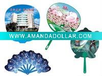 Wholesale adhesive sticker paper pp fan,o shape pp fan,7 fold fan