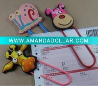 3D embossed plastic bookmark paper clip