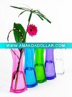 Wholesale elegant plastic flower vase/plastic recyclable flower vase/concise simple style pvc vase