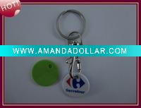 plastic trolley token coin keychain