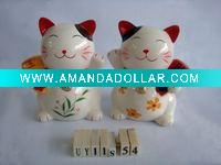 Wholesale ceramic home decoration with lucky cat shape