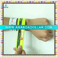 Wholesale Fashion Pvc Reflective Slap Wristband