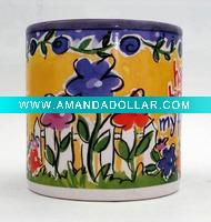 ceramic mug with flower design for advertising