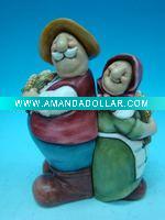 Wholesale Ceramic farmer couple decoration