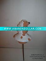 Wholesale ceramic garden stick white glaze animal hedgehog collectible