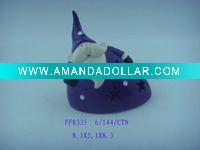 ceramic purple santa claus with Led Light