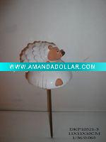 Wholesale ceramic garden stick white glaze animal hedgehog collectible