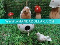 ceramic hanging birdhouse white collectible