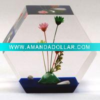 Wholesale Dry flower Lucite embedment paperweight