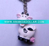 Wholesale funny milk cow resin key chain