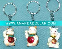lovely cat resin key chain