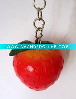 strawberry resin key chain