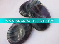 SEMI-PRECIOUS MULTICOLOR FLUORITE Worry STONE