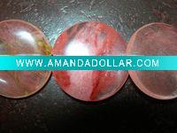 tourmaline loose gemstone beads coin shape Watermelon tourmaline/semiprecious and tumble stone