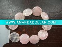 beautiful loose Gemstone rose quartz coin shape,semiprecious and tumble stone