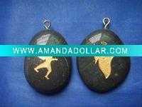 Wholesale Engraved stone key ring with pictures