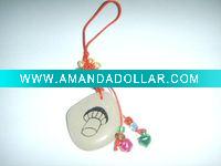 Wholesale Engraved stone key ring / carved stone mobile phone ring with picture image