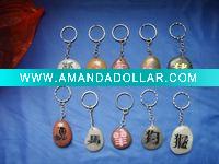 Wholesale Engraved stone key ring / carved stone mobile phone ring with picture image