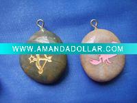 Wholesale Engraved stone key ring with pictures image
