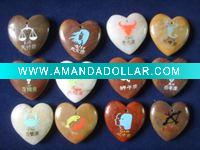Wholesale heart shape engraved stone