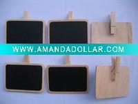 Wholesale wood craft blackboard slate flower clip peg pin