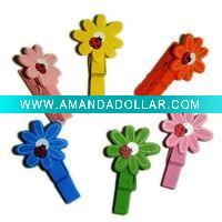 Wholesale Flower Shape Wooden Clips