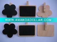 Wholesale wooden decoration blackboard flower clip peg
