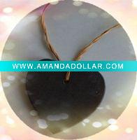 mini heart hanging slate name board with raffia