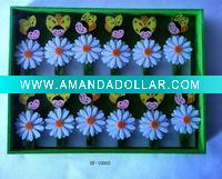 Wholesale S/12 Wooden Peg with Flower & Ladybug Decoration
