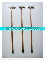 plain wooden with polished walking cane