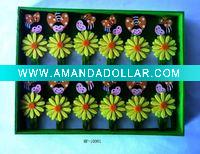 Wholesale S/12 Wooden Peg with Flower & Ladybug Decoration