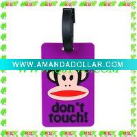 Wholesale soft pvc don't touch monkey luggage tag