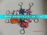Wholesale souvenir gift silicone keyring rubber kechains